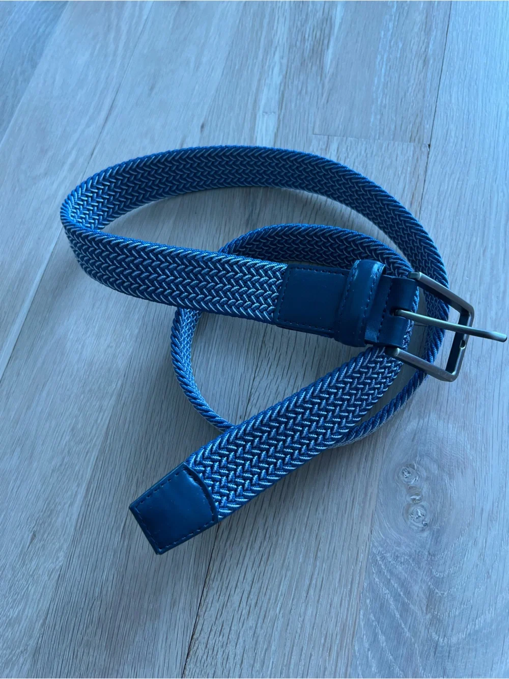 Braided Blue Men's Belt - Classic Elastic Weave